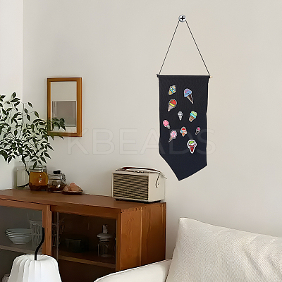 2Pcs Cotton Wall Hanging Brooch Organizer Storage AJEW-CP0010-43A-1