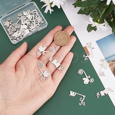 24Pcs 3 Styles 201 Stainless Steel Connector Charms STAS-DC0008-74-1