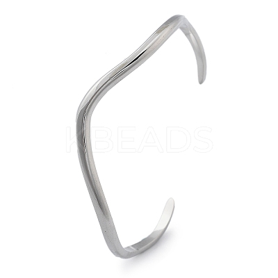 304 Stainless Steel Cuff Bangles for Women BJEW-B108-11P-1