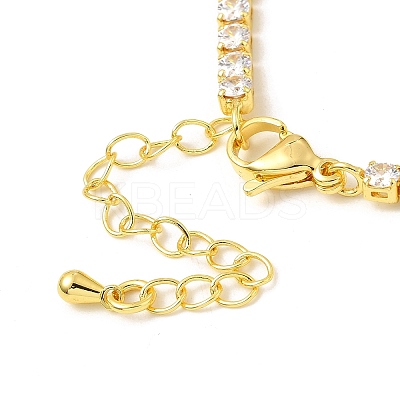 Clear Cubic Zirconia Tennis Bracelet X-BJEW-A132-02G-1