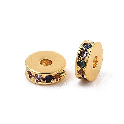 Rack Plating Brass Micro Pave Cubic Zirconia Beads KK-F879-15G-08-1