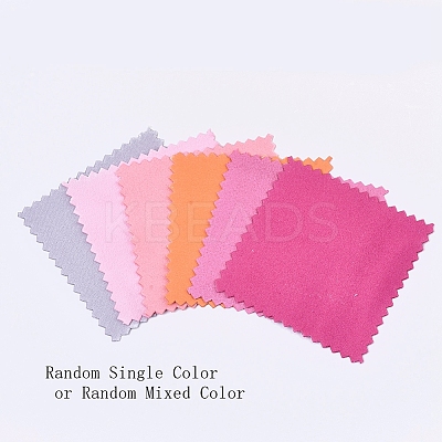 Random Single Color or Random Mixed Color Silver Polishing Cloth LS-X-AJEW-Q138-02-1