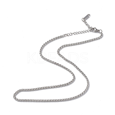 Non-Tarnish 304 Stainless Steel Wheat Chain Necklace for Men Women NJEW-K245-021C-1