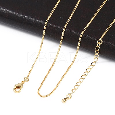 Long-Lasting Plated Brass Curb Chain Necklaces X-NJEW-K112-07G-NF-1