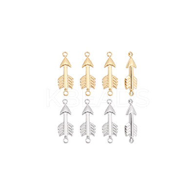 8Pcs 2 Colors 304 Stainless Steel Connector Charms STAS-UN0035-78-1