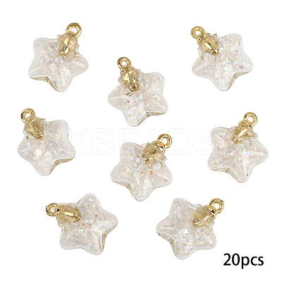 20Pcs Luminous Glass Pendants FIND-YW0009-11E-1