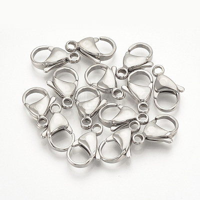 Tarnish Resistant 304 Stainless Steel Lobster Claw Clasps STAS-T029-12-1
