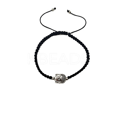 Alloy Buddha Bead Braided Bead Bracelets NI5372-8-1