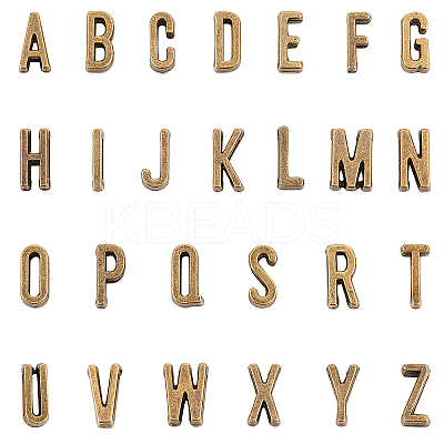 Tibetan Style Antique Bronze Plated Alloy Letter Slide Charms PALLOY-PH0013-42AB-1