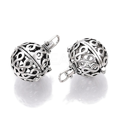 Rack Plating Brass Cage Pendants KK-S751-005AS-1