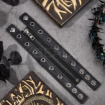Punk PU Leather Cord Bracelets BJEW-WH20008-12C-1