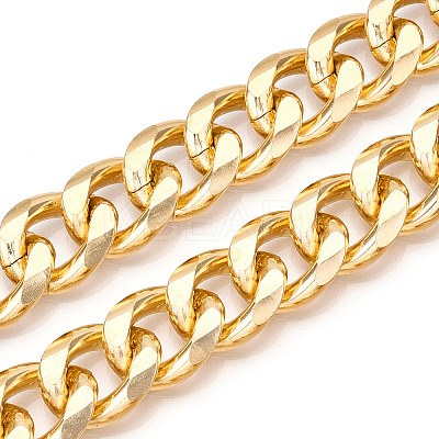 Aluminum Faceted Curb Chains CHA-N003-22KCG-1