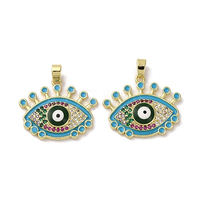 Brass Micro Pave Cubic Zirconia Pendants KK-F903-08G-02-1