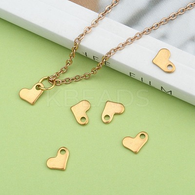 Ion Plating(IP) 304 Stainless Steel Heart Charms STAS-F075-21-1