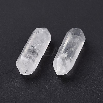 Natural Quartz Crystal Double Terminal Pointed Pendants G-C007-02B-14-1