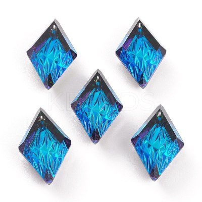 Embossed Glass Rhinestone Pendants GLAA-J101-04B-1