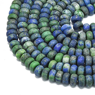 Dyed Natural Chrysocolla and Lapis Lazuli Beads Strands G-P575-A35-8x5mm-1