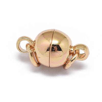 Rack Plating Brass Magnetic Clasps with Loops KK-F801-03A-LG-1
