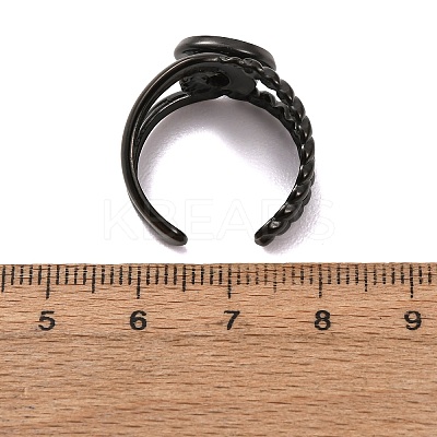 304 Stainless Steel Cuff Ring Components STAS-P454-01B-B-1