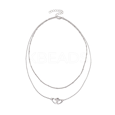 Stainless Steel Heart Pendant Necklaces for Women NJEW-JN04735-02-1