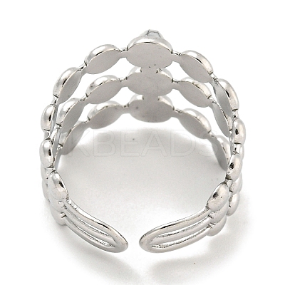 304 Stainless Steel Synthetic Turquoise Cuff Rings G-Z056-05P-05-1