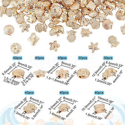 300Pcs 8 Style Plating ABS Plastic Beads KY-PH0001-63-1
