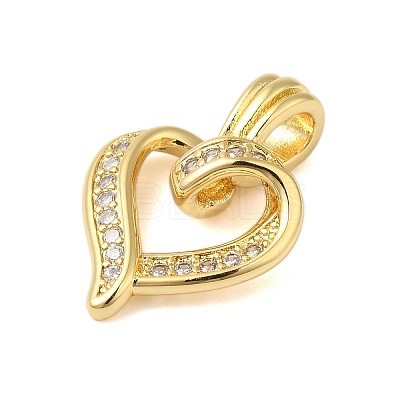 Rack Plating Brass & Clear Cubic Zirconia Pendants KK-S372-26G-1