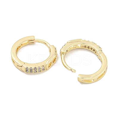 Brass Micro Pave Clear Cubic Zirconia Hoop Earrings for Women EJEW-S228-09G-1