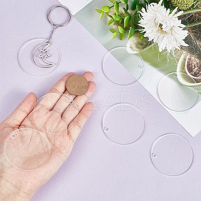 30Pcs Transparent Acrylic Blank Big Pendants TACR-SC0001-20-1