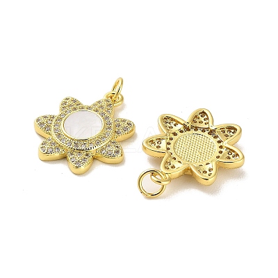 Brass Micro Pave Clear Cubic Zirconia Pendants KK-K365-05A-G-1