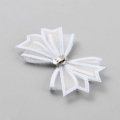 Bowknot Gauze & Rhinestone Shoe Decoration AJEW-WH20067-121B-1