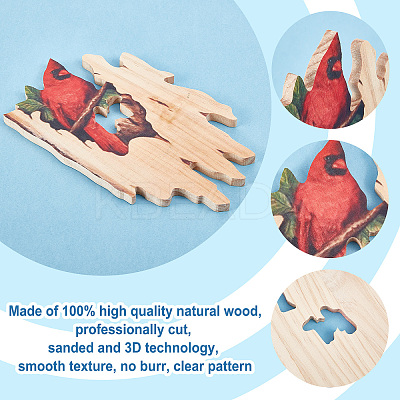 Wood Animal Hanging Ornaments HJEW-WH0053-08E-1