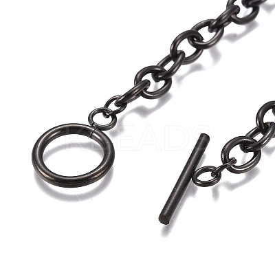 Unisex 304 Stainless Steel Cable Chain Bracelets LS-BJEW-P245-39B-1