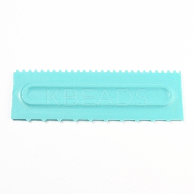 Plastic Baking Edge Dough Scraper and Cutter Pastry Spatulas AJEW-P077-10-1