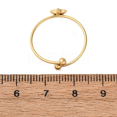 304 Stainless Steel Open Cuff Ring for Women RJEW-A071-01E-G-1