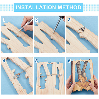 Wood Animal Hanging Ornaments HJEW-WH0053-08A-1