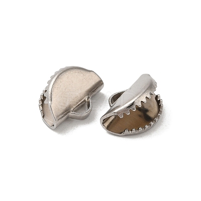 Non-Tarnish 304 Stainless Steel Ribbon Crimp Ends STAS-C080-05A-P-1