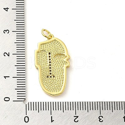 Real 18K Gold Plated Brass Clear Cubic Zirconia Pendants KK-A198-22G-03-1