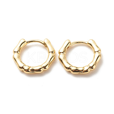 Brass Bamboo Shape Hoop Earrings for Women LS-EJEW-G306-04G-1