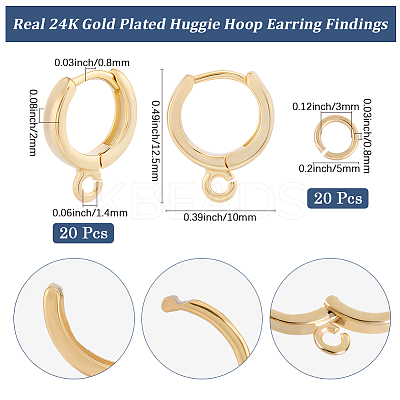 20Pcs Brass Hoop Earring Findings KK-BBC022-09B-1