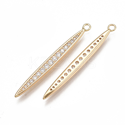 Brass Micro Pave Cubic Zirconia Pendants X-KK-T038-350G-1