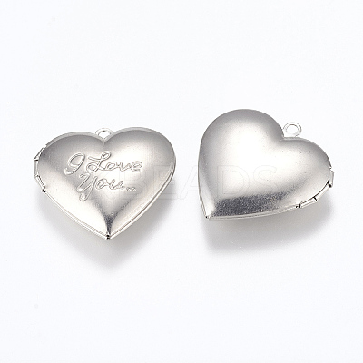 Tarnish Resistant 316 Stainless Steel Locket Pendants X-STAS-G146-17P-1