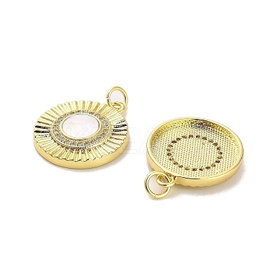 Brass Micro Pave Clear Cubic Zirconia Pendants KK-K365-02C-G-1