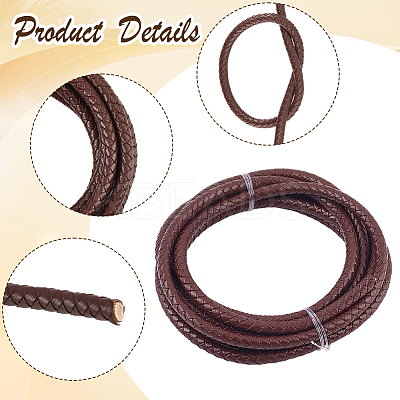 Braided Leather Cord with Core WL-CL0001-01C-1