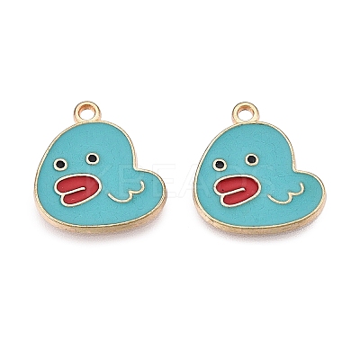 Rack Plating Alloy Enamel Pendants ENAM-T020-15-RS-1