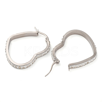 304 Stainless Steel Heart Hoop Earrings EJEW-S242-01P-C-1