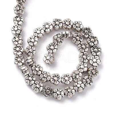 Tibetan Style Flower Alloy Bead Strands X-TIBEB-O007-01-NR-1