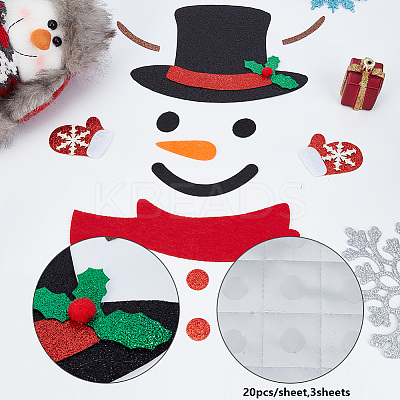 3Sets Christmas Theme Felt Cloth Cartoon Door Sticker Sets DIY-DR0001-67-1