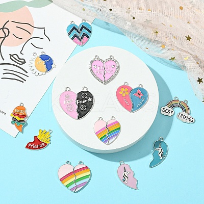 10 Sets 10 Styles Alloy Enamel Split Pendants FIND-YW0006-38-1