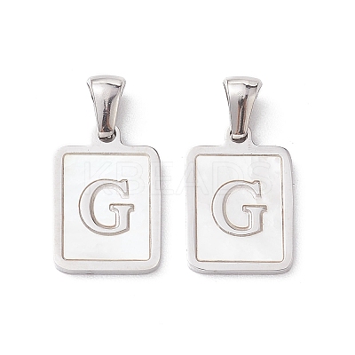 304 Stainless Steel Pave Shell Pendants STAS-G327-01P-G-1